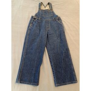 Vintage Eunina Overalls Womens Large Blue Denim Wide Leg Workwear USA 90s